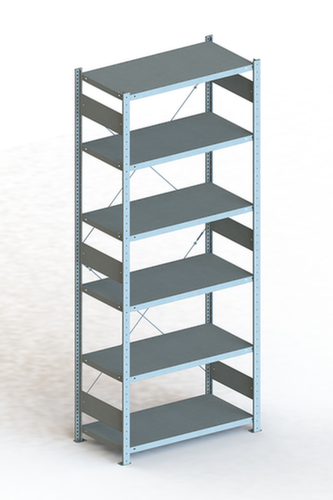 META Lagerregal CLIP 230, Höhe x Breite x Tiefe 2500 x 1056 x 536 mm, 6 Böden