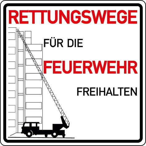Brandschutzschild mit Text