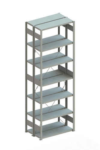 META Lagerregal CLIP 150, Höhe x Breite x Tiefe 3000 x 1056 x 336 mm, 7 Böden