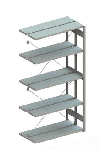 META Lagerregal CLIP 230, Höhe x Breite x Tiefe 2500 x 1306 x 336 mm, 5 Böden