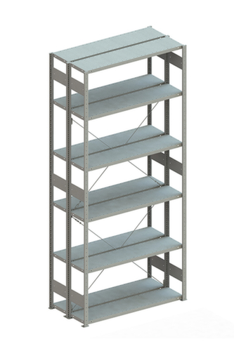 META Lagerregal CLIP 230, Höhe x Breite x Tiefe 3000 x 1356 x 536 mm, 6 Böden