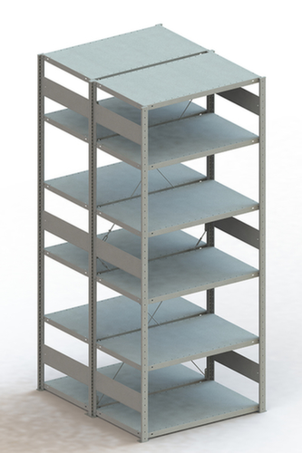 META Lagerregal CLIP S3 150, Höhe x Breite x Tiefe 2500 x 1056 x 636 mm, 6 Böden