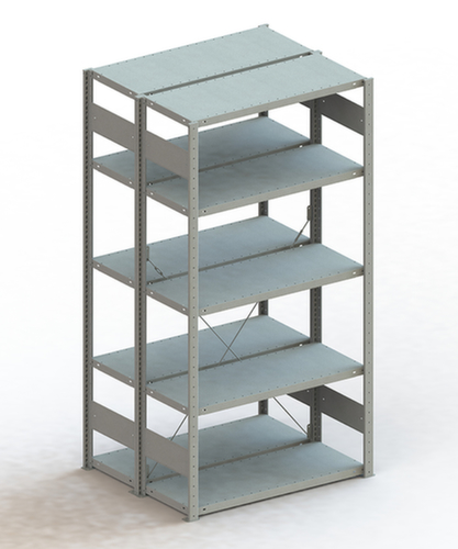 META Lagerregal CLIP S3 230, Höhe x Breite x Tiefe 2000 x 1056 x 436 mm, 5 Böden