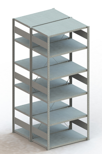 META Lagerregal CLIP S3 230, Höhe x Breite x Tiefe 2500 x 1056 x 636 mm, 6 Böden