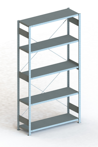 META Lagerregal CLIP S3 230, Höhe x Breite x Tiefe 2500 x 1356 x 436 mm, 5 Böden