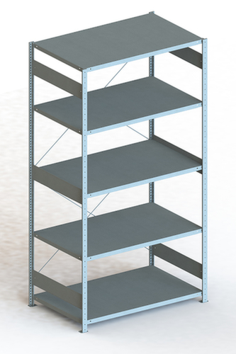 META Lagerregal CLIP S3 230, Höhe x Breite x Tiefe 2500 x 1356 x 836 mm, 5 Böden