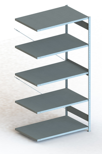 META Lagerregal CLIP S3 230, Höhe x Breite x Tiefe 2500 x 1306 x 836 mm, 5 Böden