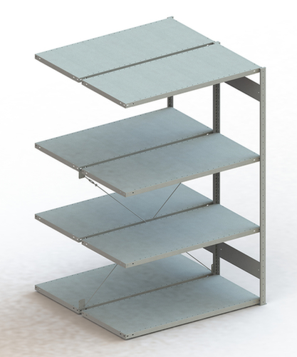 META Lagerregal CLIP S3 230, Höhe x Breite x Tiefe 2000 x 1306 x 636 mm, 4 Böden