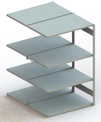 META Lagerregal CLIP S3 230, Höhe x Breite x Tiefe 2000 x 1306 x 836 mm, 4 Böden