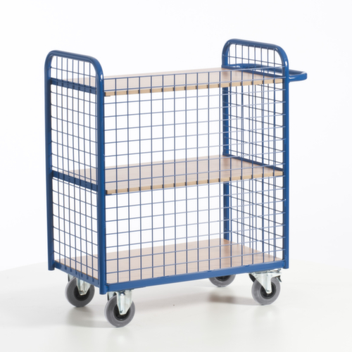 Rollcart Bürowagen mit 3 Gitterwänden, Traglast 150 kg, 3 Etagen
