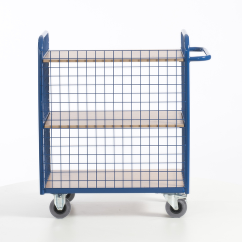Rollcart Bürowagen mit 3 Gitterwänden, Traglast 150 kg, 3 Etagen