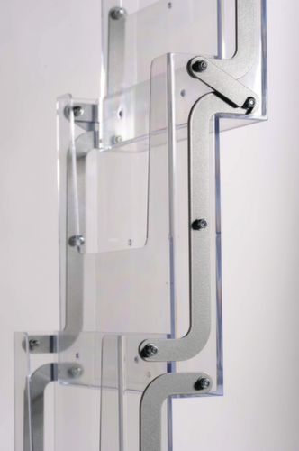 Faltbarer Prospektständer, 5 Ablagen, Gestell silbergrau