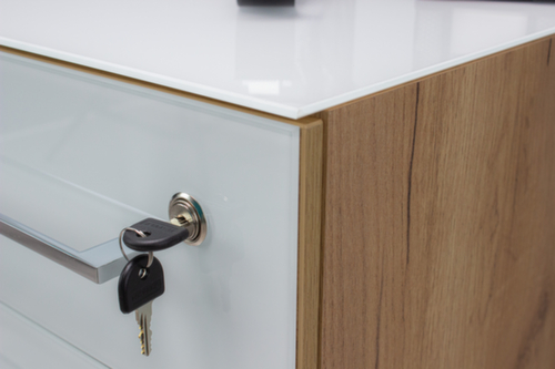 Rollcontainer GW-MONTERIA mit Oberboden mit Sicherheitsglasauflage