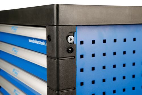 Brilliant Tools BLAU/SILBER Werkstattwagen mit 7 Schubladen und 207 Premium-Werkzeugen