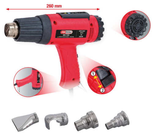 KS Tools Heißluft-Gerät Satz inkl. 4 Aufsätze