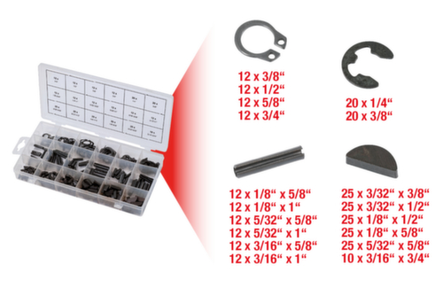 KS Tools Sortiment Spannstift/Seegering/Federkeile/E-Sicherungsring