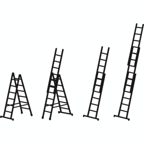 ZARGES Mehrzweck-Teleskopleiter Skymaster DX, 3 x 12 Dreieckssprossen
