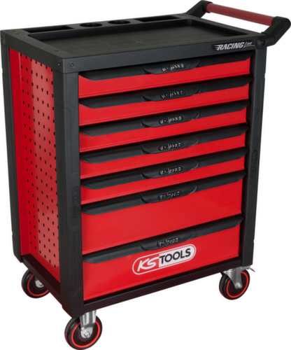 KS Tools RACINGline SCHWARZ/ROT Werkstattwagen mit 7 Schubladen