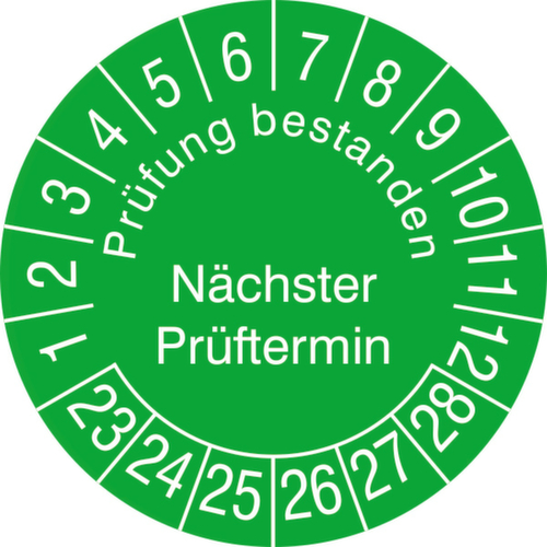 Runde Prüfplakette ohne Jahresfarbe