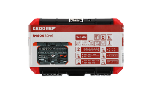GEDORE R49003046 Steckschlüssel-Satz 1/4" 4-14mm 46-teilig