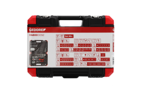 GEDORE R46003092 Steckschlüssel-Satz 1/4"+1/2" 92-teilig