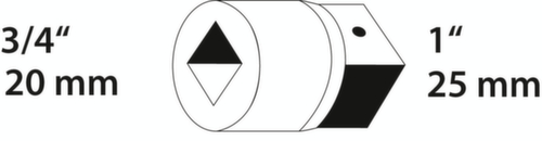 GEDORE 3221 Vergrößerungsstück 3/4" auf 1"