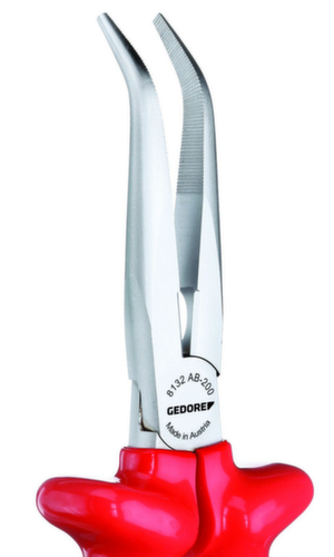 GEDORE VDE 8132 AB-200 VDE-Flachrundzange mit Tauchisolierung 200 mm