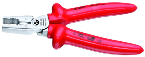 GEDORE VDE 8250-200 VDE-Kraft-Kombinationszange mit Tauchisolierung 200 mm