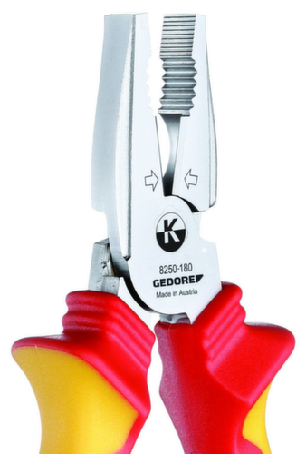 GEDORE VDE 8250-180 H VDE-Kraft-Kombinationszange mit Hüllenisolierung 180 mm