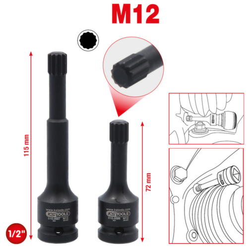 KS Tools 1/2" Spezial-Kraft-Bit-Stecknuss-Satz Vielzahn