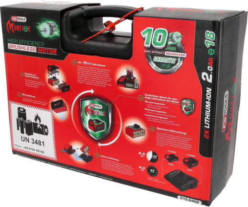 KS Tools eMONSTER Brushless-Akku-Bohr-Schrauber-Satz