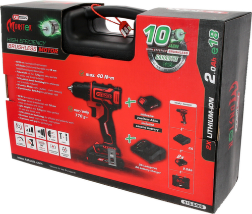KS Tools eMONSTER Brushless-Akku-Bohr-Schrauber-Satz