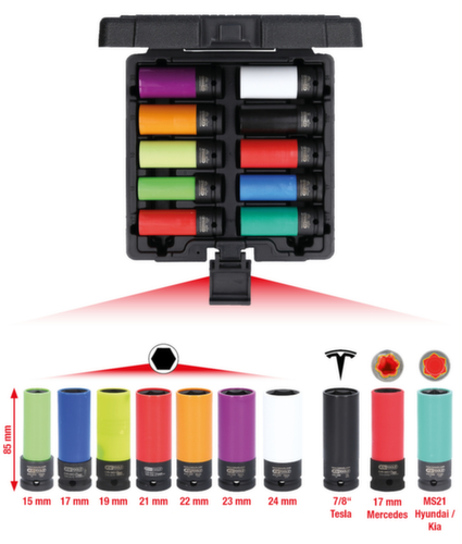 KS Tools 1/2" Spezial-Alu-Felgen Kraft-Stecknuss-Satz