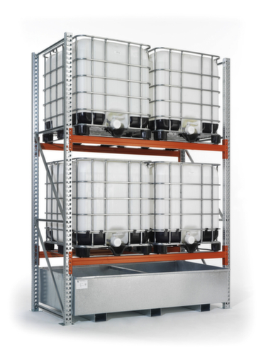 META Palettenregal MULTIPAL für 42 Paletten, 16255 mm breit, 3 Lagerebenen