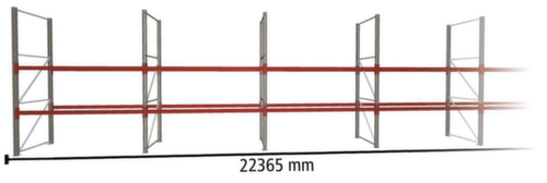 META Palettenregal MULTIPAL für 72 Paletten, 22365 mm breit, 3 Lagerebenen