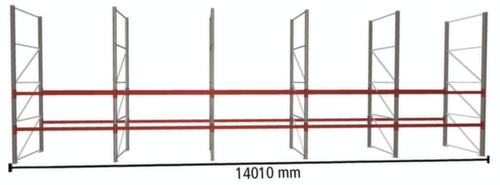META Palettenregal MULTIPAL für 45 Paletten, 14010 mm breit, 3 Lagerebenen