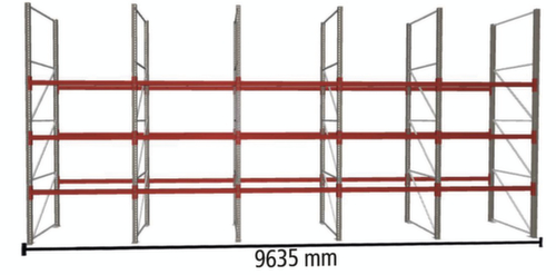META Palettenregal MULTIPAL für 40 Paletten, 9635 mm breit, 4 Lagerebenen