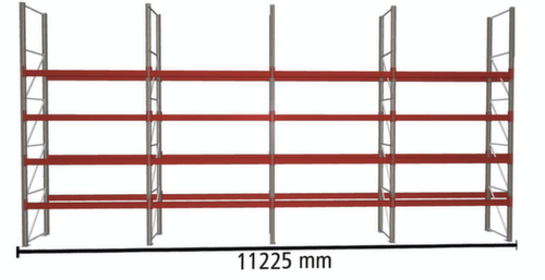 META Palettenregal MULTIPAL für 40 Paletten, 11225 mm breit, 5 Lagerebenen