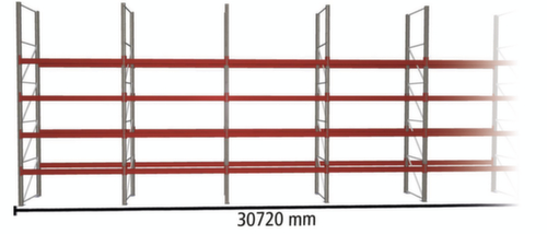 META Palettenregal MULTIPAL für 165 Paletten, 30720 mm breit, 5 Lagerebenen