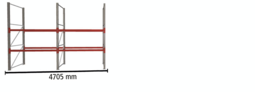 META Palettenregal MULTIPAL für 8 Paletten, 4705 mm breit, 2 Lagerebenen