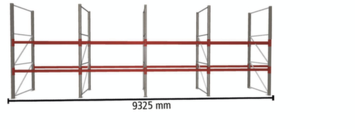META Palettenregal MULTIPAL für 16 Paletten, 9325 mm breit, 2 Lagerebenen