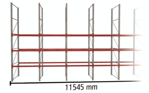 META Palettenregal MULTIPAL für 24 Paletten, 11545 mm breit, 4 Lagerebenen