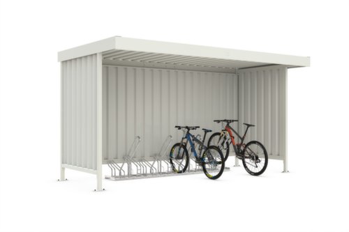 WSM Fahrradüberdachung Leipzig Basic mit Fahrradständern, Breite x Tiefe 4300 x 2200 mm