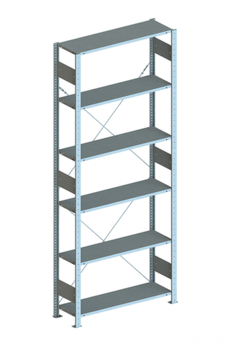 META Lagerregal CLIP S3, Höhe x Breite x Tiefe 2500 x 1056 x 336 mm, 6 Böden