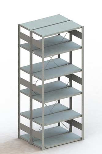 META Lagerregal CLIP S3 150, Höhe x Breite x Tiefe 2500 x 1056 x 436 mm, 6 Böden