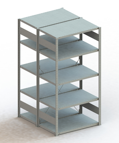 META Lagerregal CLIP S3 230, Höhe x Breite x Tiefe 2000 x 1056 x 636 mm, 5 Böden