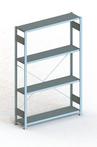 META Lagerregal CLIP S3 230, Höhe x Breite x Tiefe 2000 x 1356 x 336 mm, 4 Böden