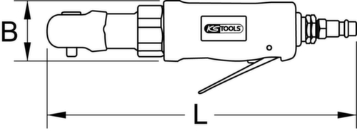 KS Tools 3/8" SlimPOWER Mini-Druckluft-Umschaltratsche 30Nm