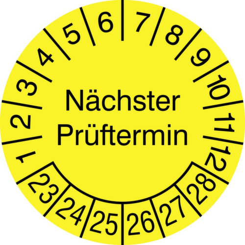 Runde Prüfplakette ohne Jahresfarbe
