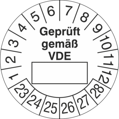 Runde Prüfplakette ohne Jahresfarbe
